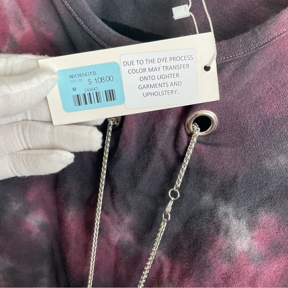 NWT Emma & Sam Tie Dye Purple Crop Top - Picture 3 of 6